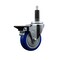Service Caster 4'' Blue Poly Swivel 1'' Expanding Stem Caster with Brake SCC-EX20S414-PPUB-BLUE-PLB-1 - alternate 1